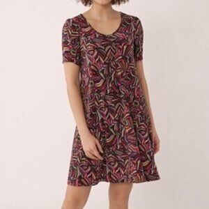 New Kim & Co. Brazil Knit Short Sleeve Mini Dress Size Large bin 3E